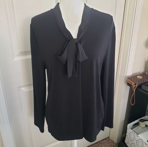 CHARTER CLUB blouse size L color black long sleeve